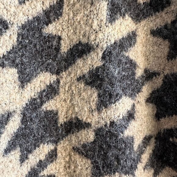 Joseph A Coatigan Houndstooth‎ Open Front Small Tan/Black Cabincore Grandma - Picture 8 of 13